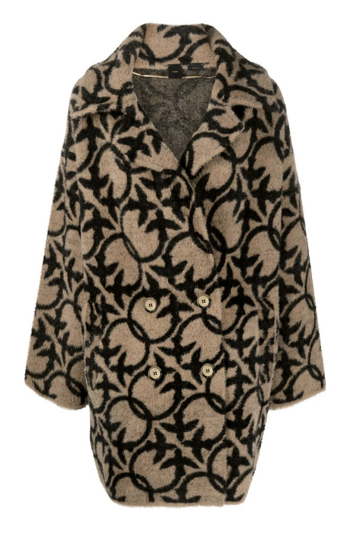 PINKO Pinko winterjas met love birds logo Zwart ( valt ruim )