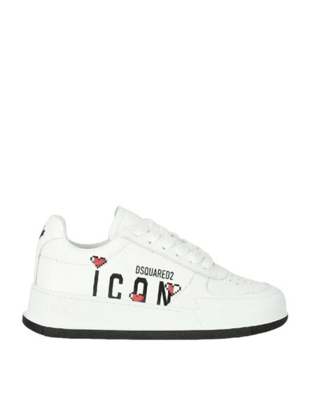 DSQUARED2 Dsquared2 trainer with Icon logo with hearts White