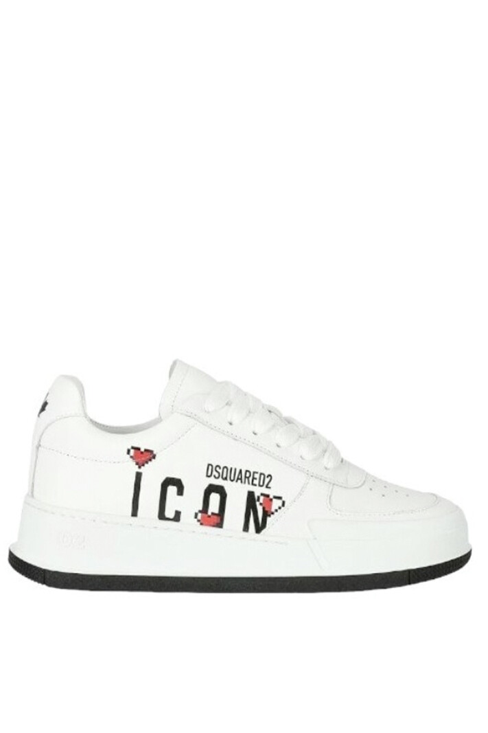 DSQUARED2 Dsquared2 trainer with Icon logo with hearts White