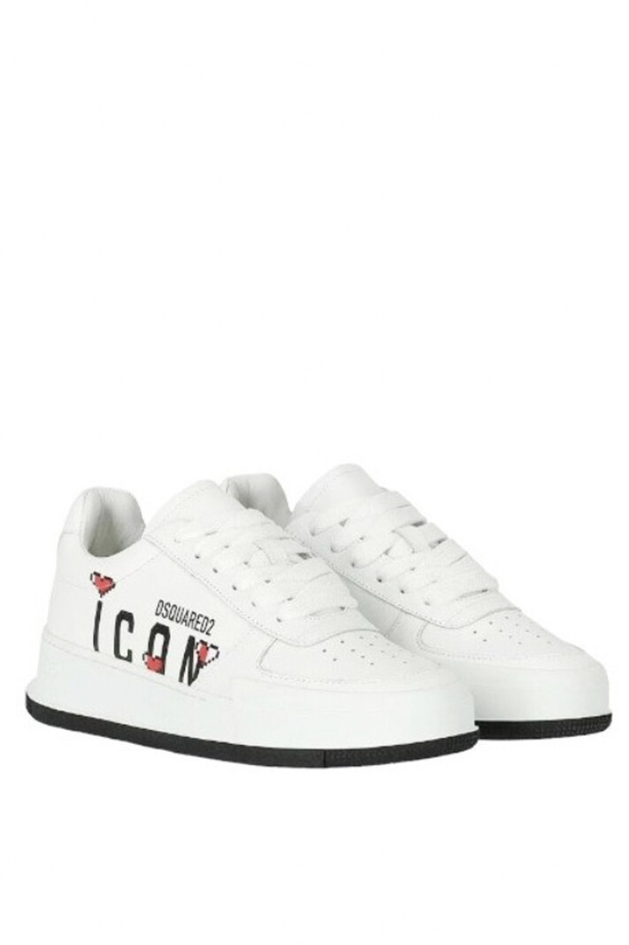 DSQUARED2 Dsquared2 trainer with Icon logo with hearts White