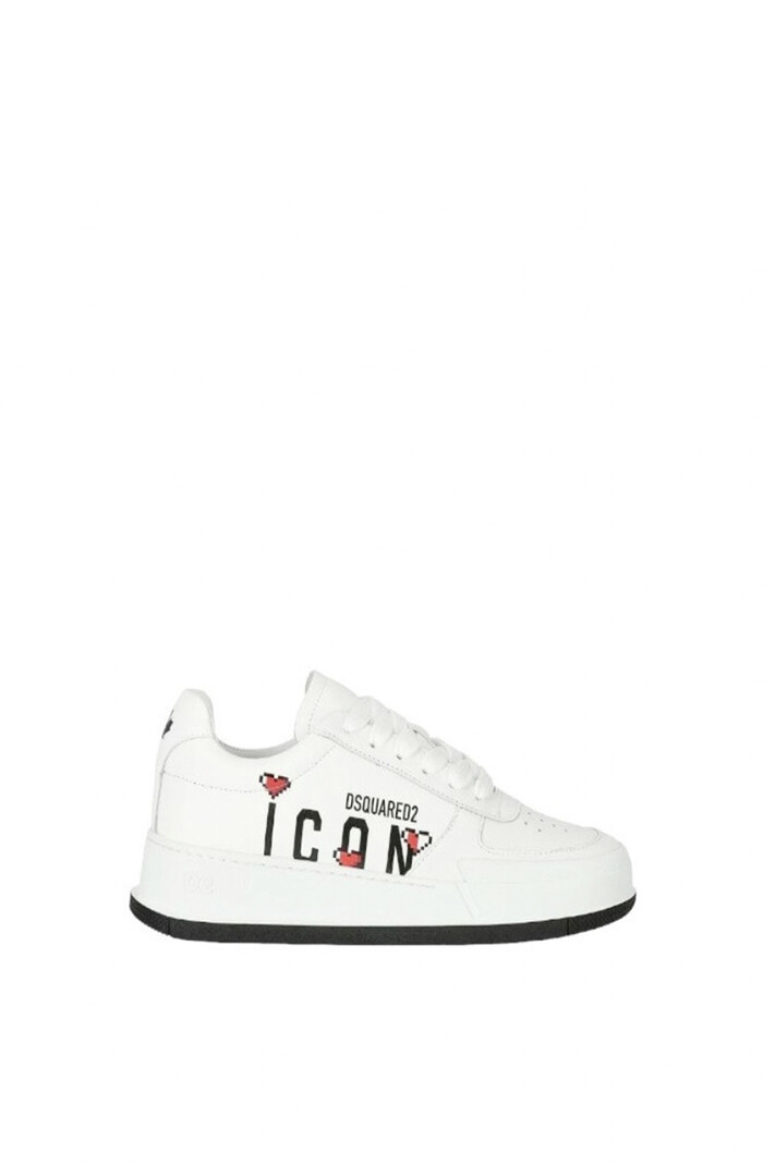 DSQUARED2 Dsquared2 trainer KIDS with Icon logo with hearts White