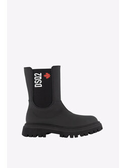 Z (S(UPER SALE Dsquared2 DSQ2 boots boots KIDS with red logo Black