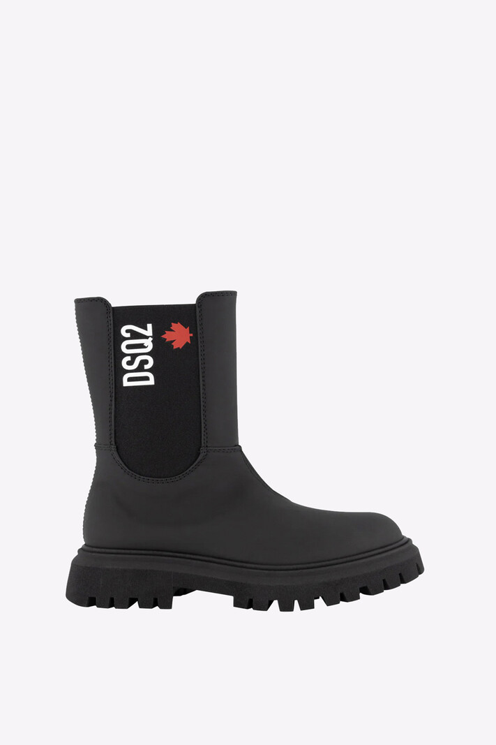 DSQUARED2 Dsquared2 DSQ2 boots laarzen KIDS met rood logo Zwart