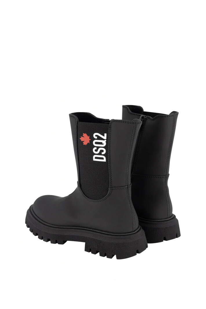 DSQUARED2 Dsquared2 DSQ2 boots laarzen KIDS met rood logo Zwart