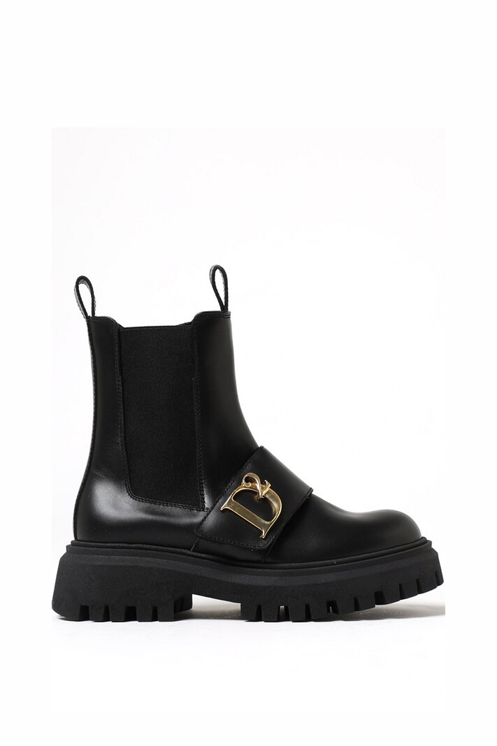 DSQUARED2 Dsquared2 statement KIDS boots laars met gouden D Zwart