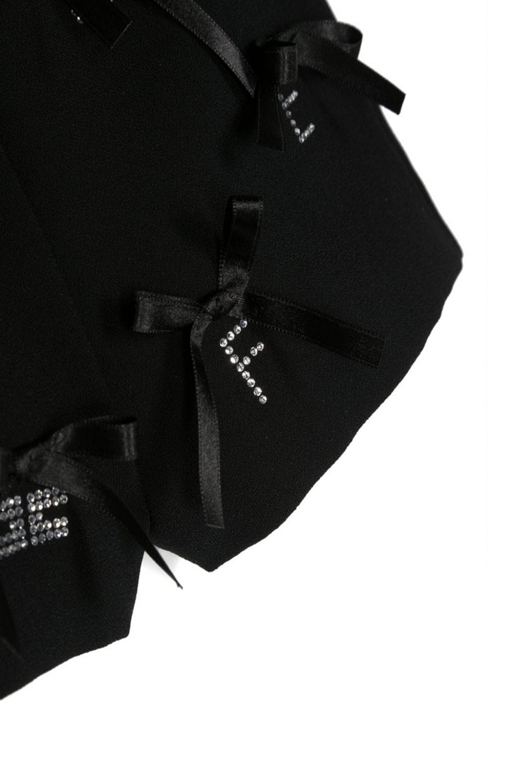 Z (S(UPER SALE Elisabetta Franchi Junior La Mia Bambino shortje met steentje en strikjes Zwart