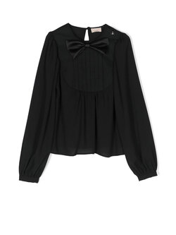 Z (S(UPER SALE Elisabetta Franchi Junior La Mia Bambino top met strik Zwart