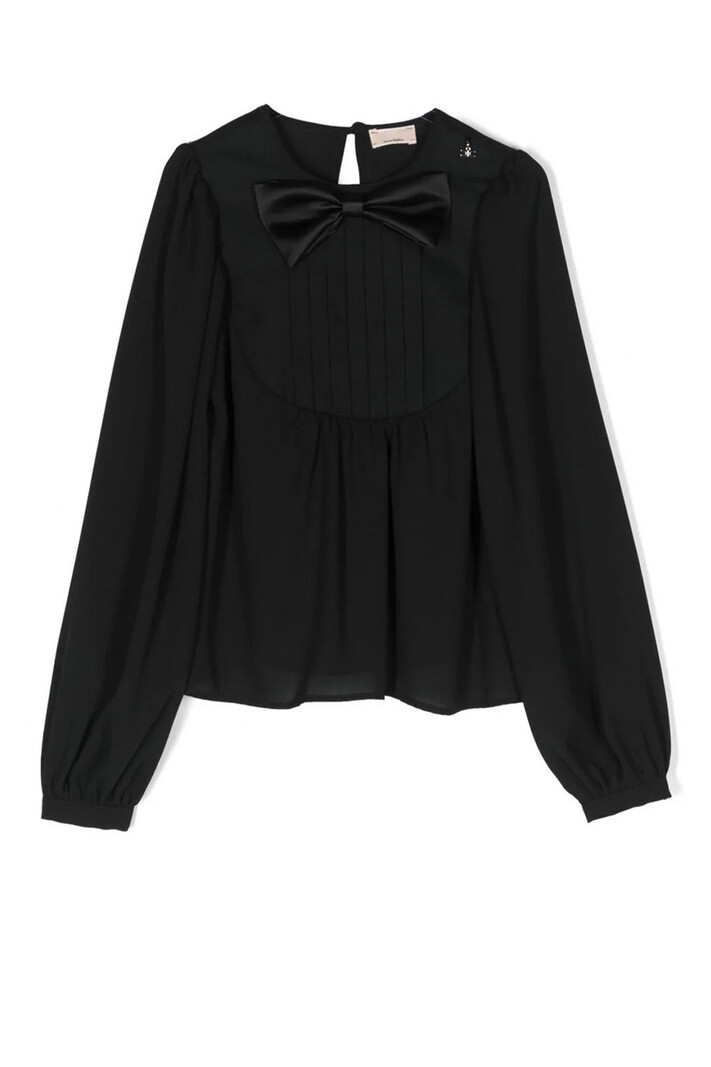 ELISABETTA FRANCHI Junior la Mia Bambina Elisabetta Franchi Junior La Mia Bambino top met strik Zwart