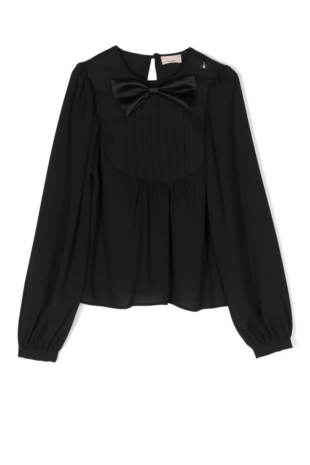 Z (S(UPER SALE Elisabetta Franchi Junior La Mia Bambino top met strik Zwart