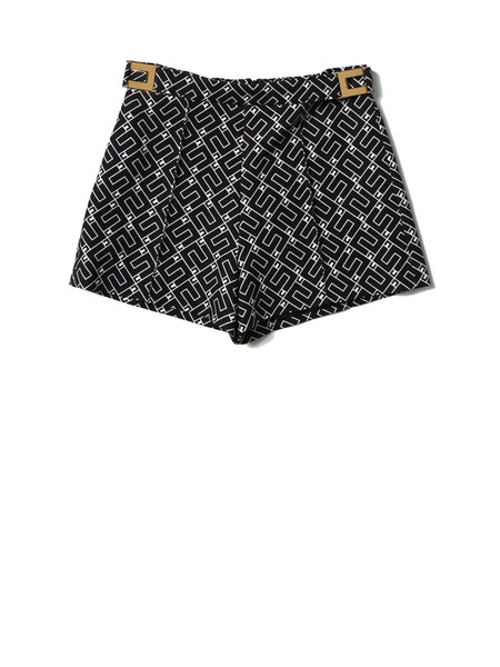 ELISABETTA FRANCHI Junior la Mia Bambina Elisabetta Franchi Junior La Mia Bambino shorts with logo print Black