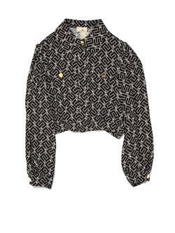 Z (S(UPER SALE Elisabetta Franchi Junior La Mia Bambino blouse in logo print Black