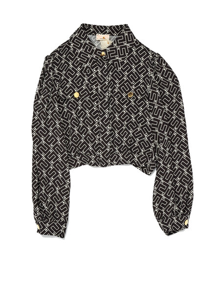 Z (S(UPER SALE Elisabetta Franchi Junior La Mia Bambino blouse in logo print Zwart