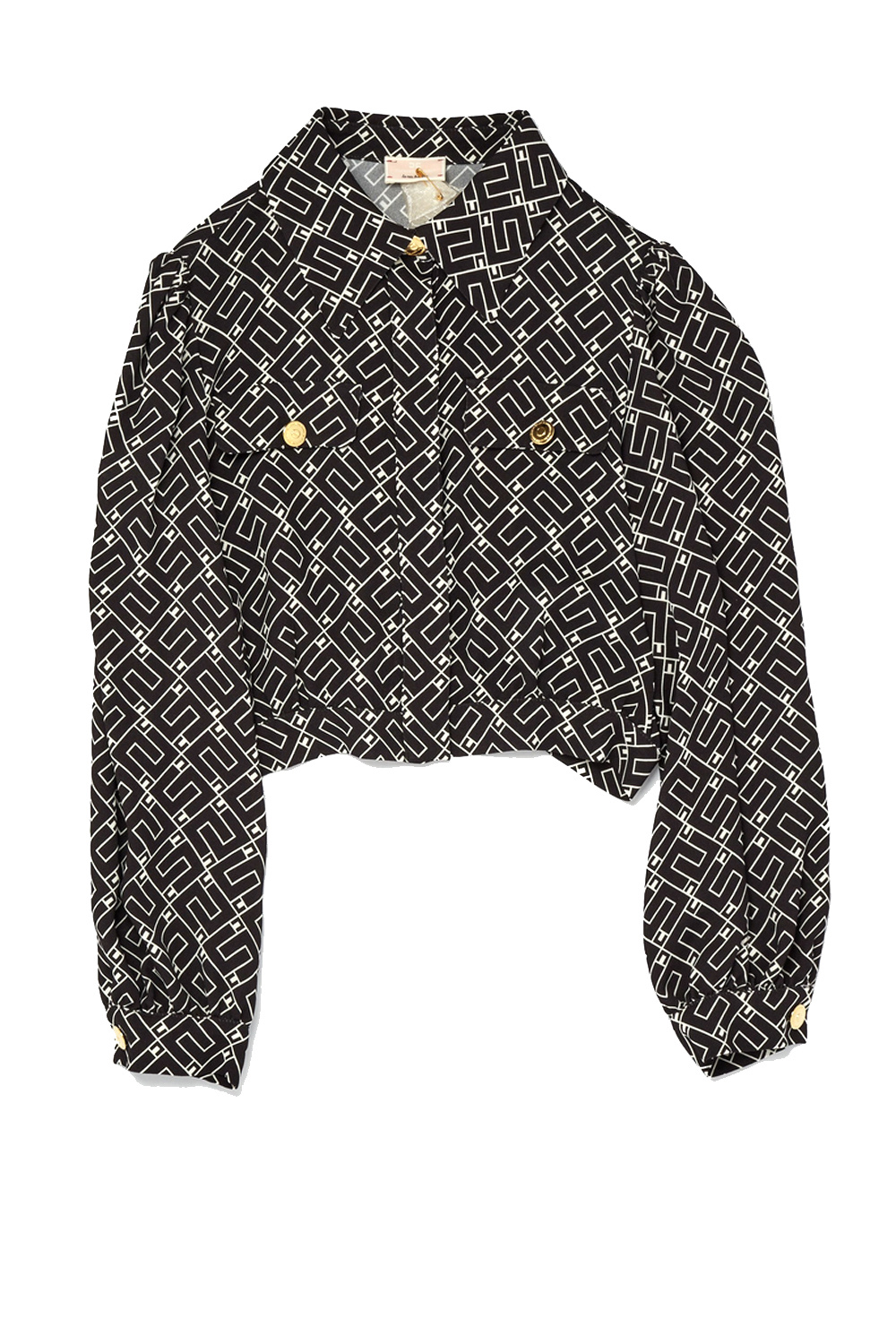 Z (S(UPER SALE Elisabetta Franchi Junior La Mia Bambino blouse in logo print Zwart