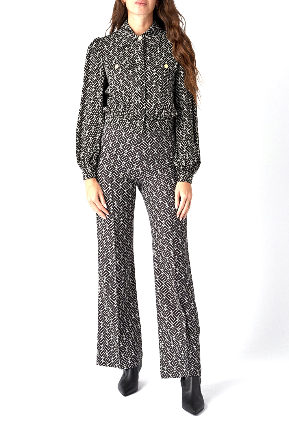 Z (S(UPER SALE Elisabetta Franchi Junior La Mia Bambino blouse in logo print Zwart