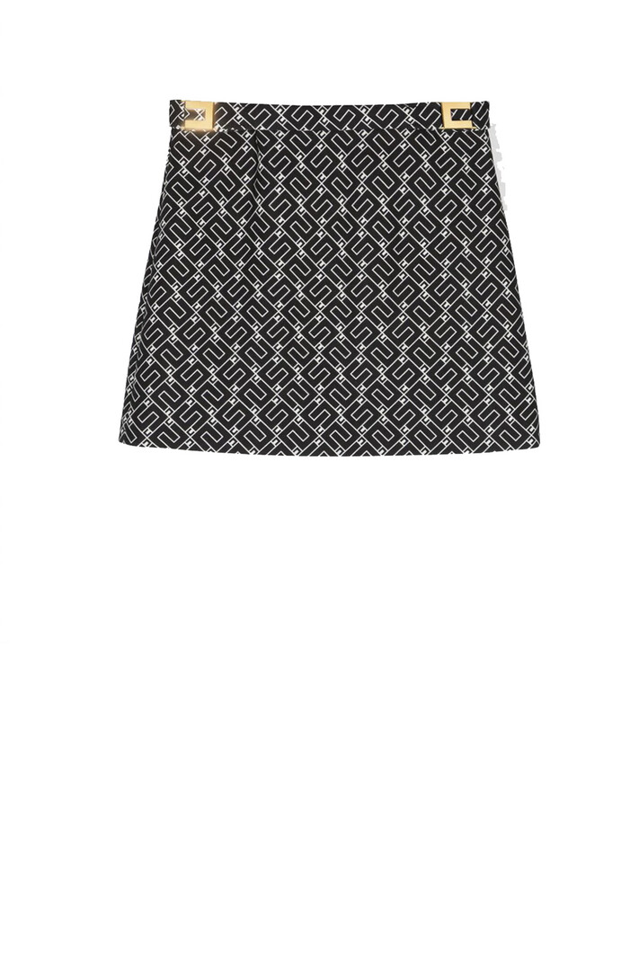 ELISABETTA FRANCHI Junior la Mia Bambina Elisabetta Franchi Junior La Mia Bambino mini skirt in logo print Black