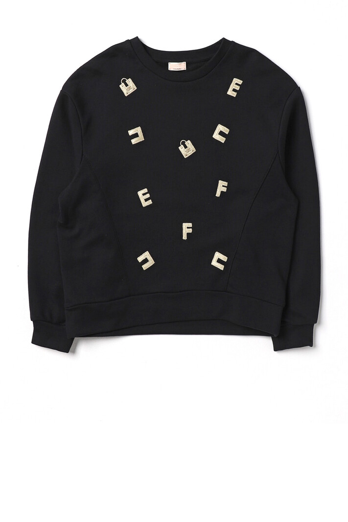 ELISABETTA FRANCHI Junior la Mia Bambina Elisabetta Franchi Junior La Mia Bambino sweater met letters en logo Zwart