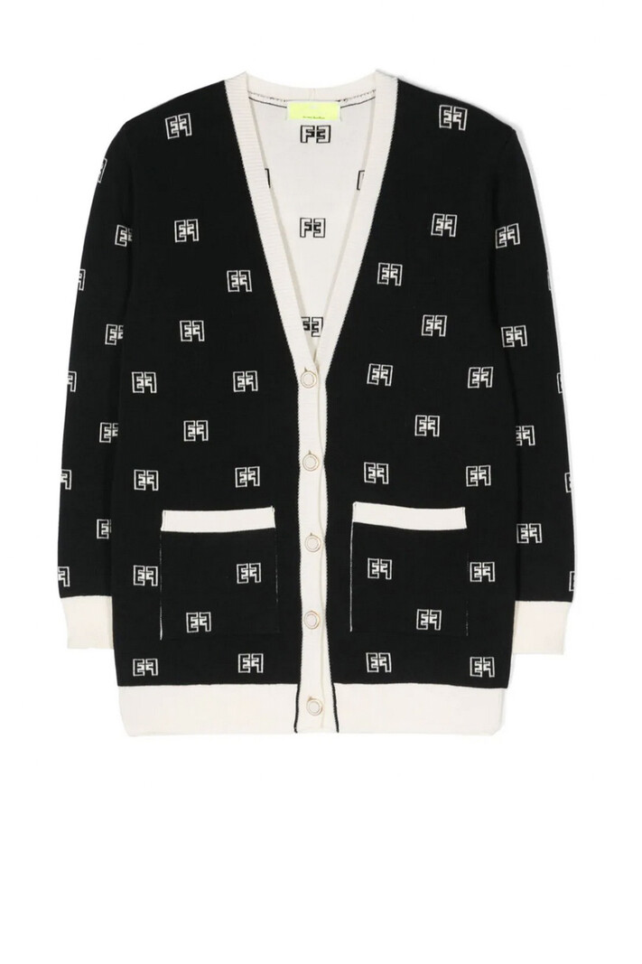 ELISABETTA FRANCHI Junior la Mia Bambina Elisabetta Franchi Junior La Mia Bambino cardigan with logo Black