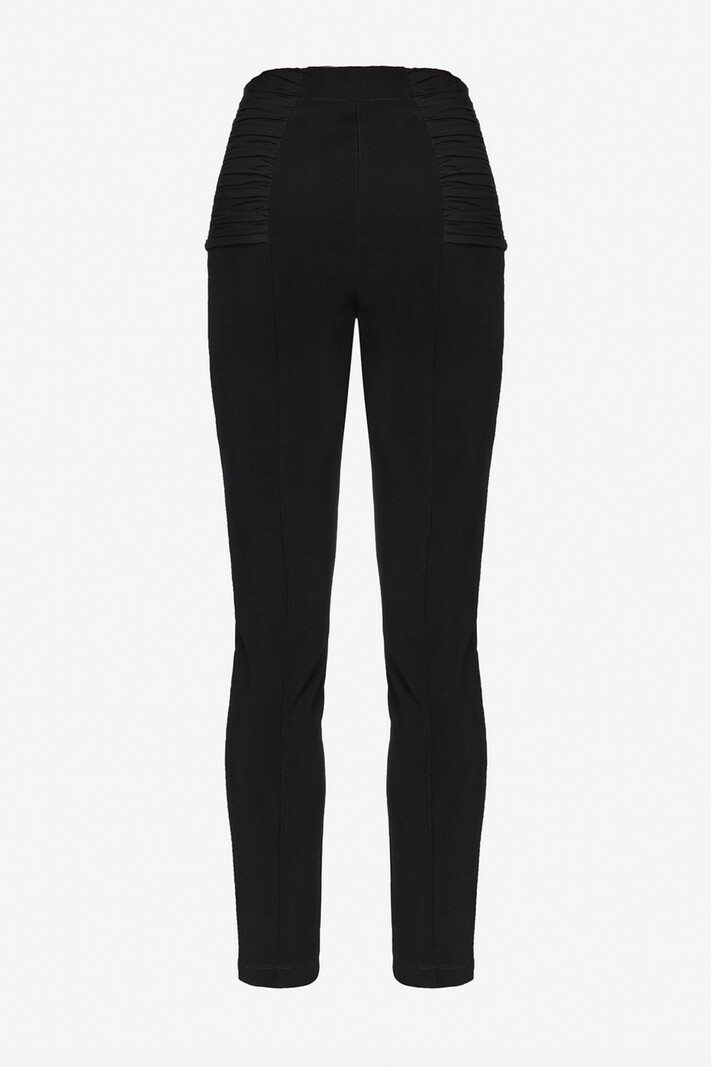 PINKO Pinko ultra strech broek / legging met gouden rits Zwart