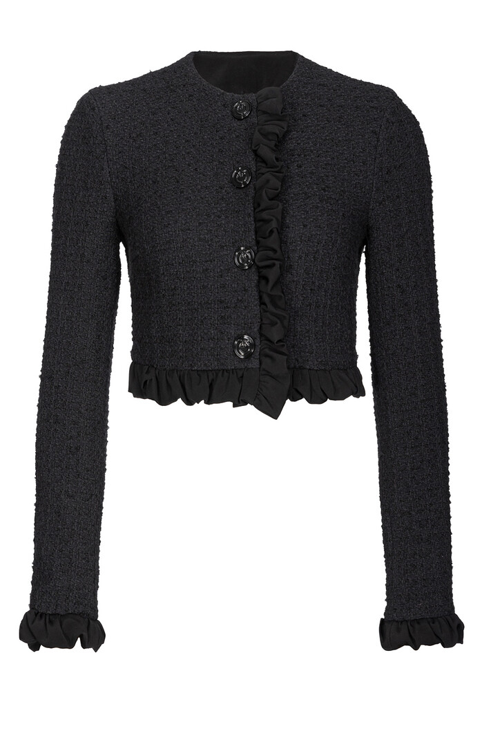 PINKO Pinko tweed jacket with ruffles Black