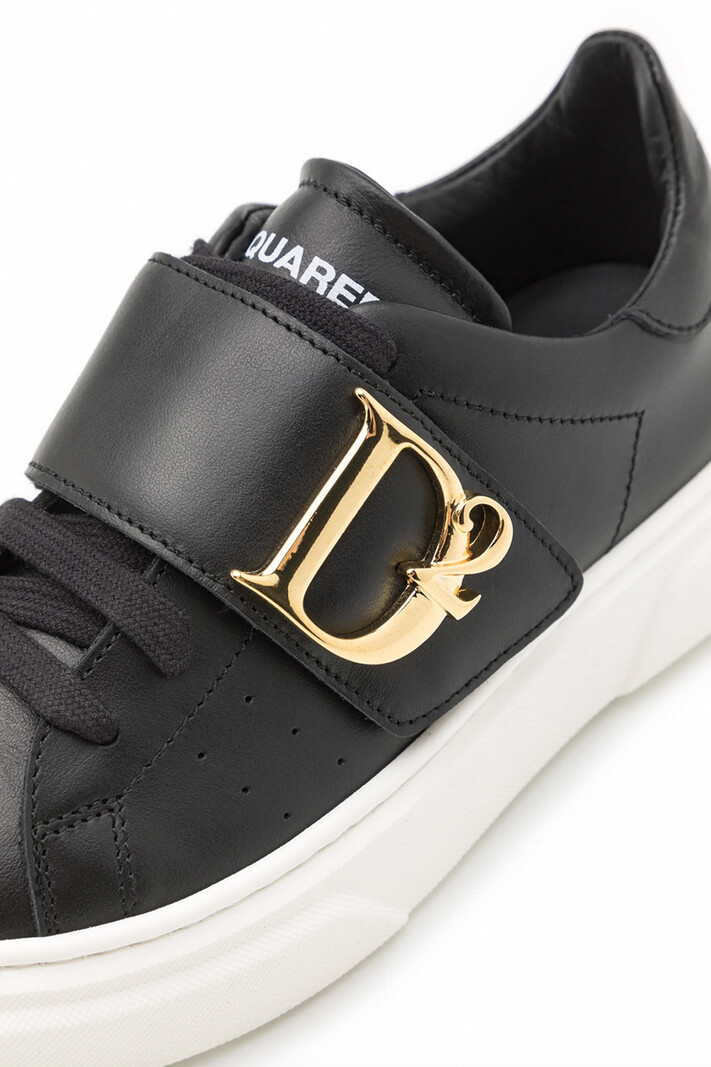 DSQUARED2 Dsquared2 Statement sneakers met gouden D Zwart