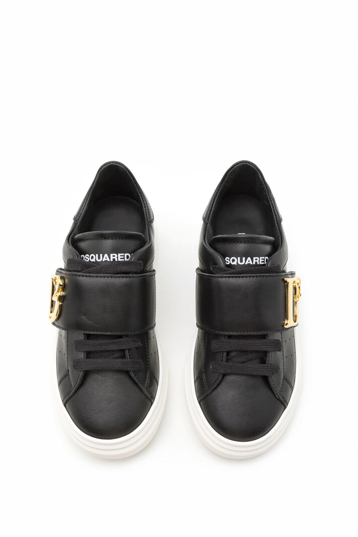 DSQUARED2 Dsquared2 Statement sneakers with gold D Black