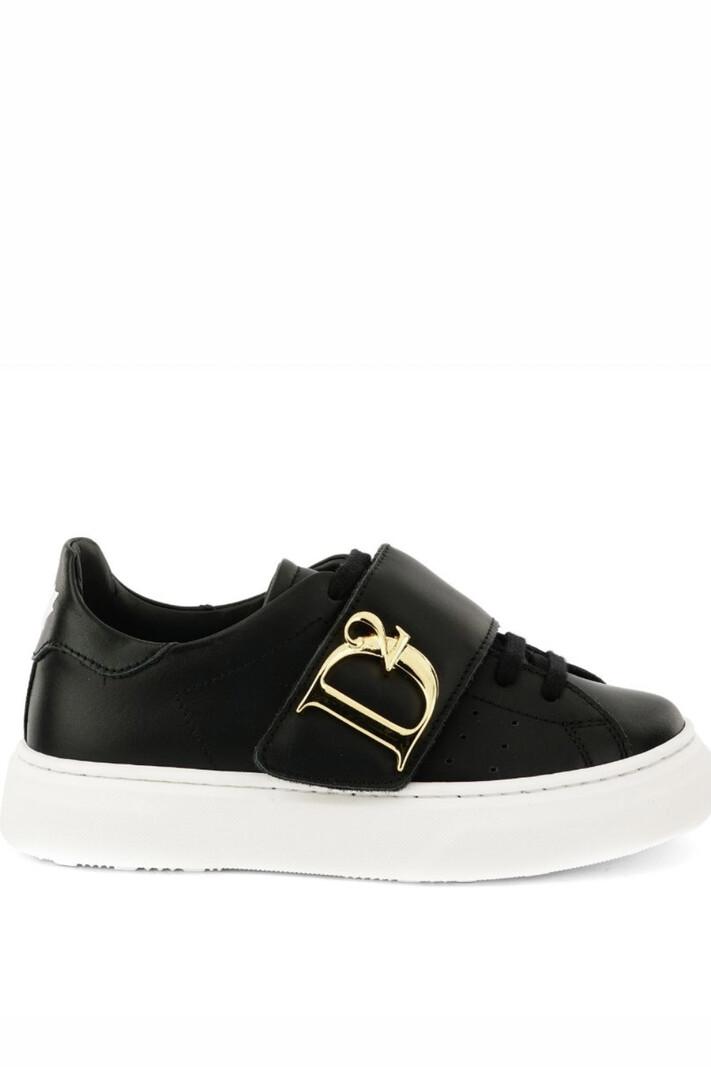 DSQUARED2 Dsquared2 Statement sneakers met gouden D Zwart