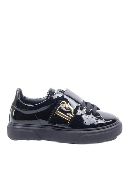 Dsquared2 Statement sneakers met gouden D Lak Zwart