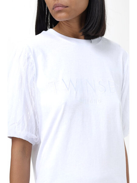 TWIN SET Twinset t-shirt met pofmouw Wit