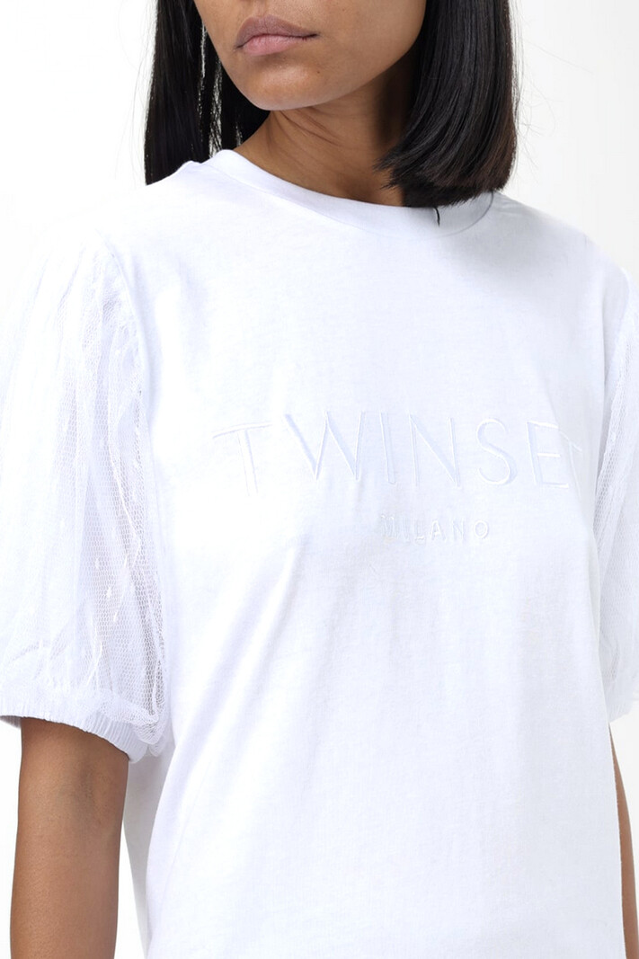 TWINSET Twinset t-shirt met pofmouw Wit
