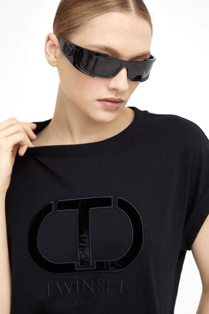 TWINSET Twinset tshirt met logo  Zwart