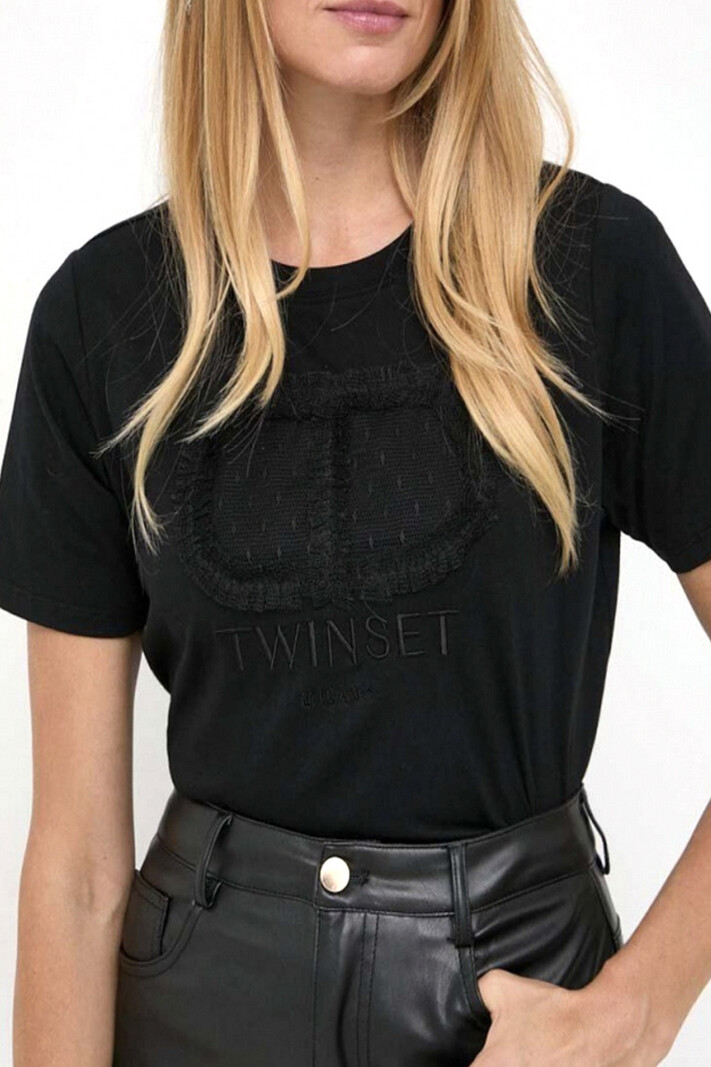 TWINSET Twinset tshirt met logo Zwart
