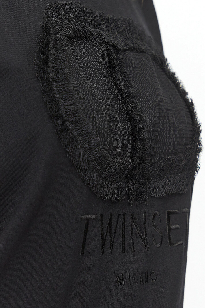 TWINSET Twinset tshirt met logo Zwart