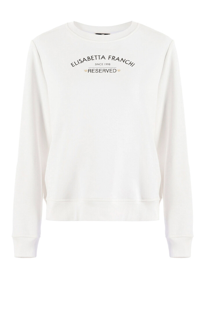 ELISABETTA FRANCHI Elisabetta Franchi cotton jumper jumper with logo White
