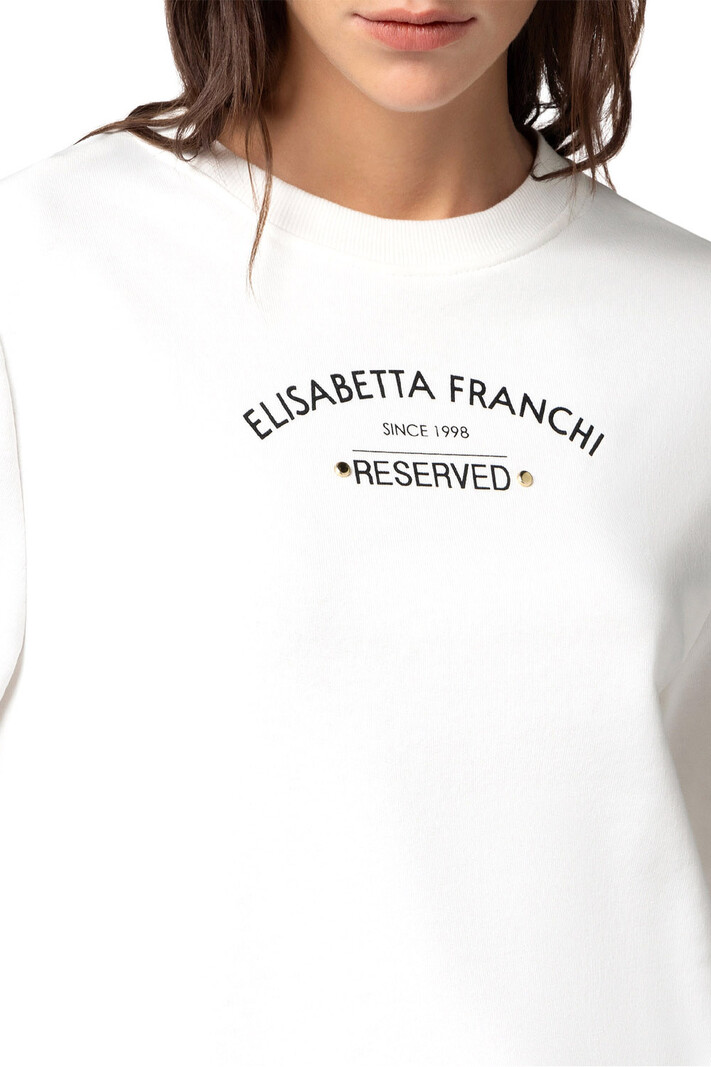 ELISABETTA FRANCHI Elisabetta Franchi cotton jumper jumper with logo White