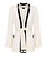 ELISABETTA FRANCHI Elisabetta Franchi vest ( in kimono-model) Beige met logo op rug Burro / Cream Wit ( geen gladde stof)