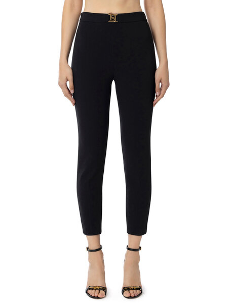 ELISABETTA FRANCHI Elisabetta Franchi pantalon met logo in taille Zwart