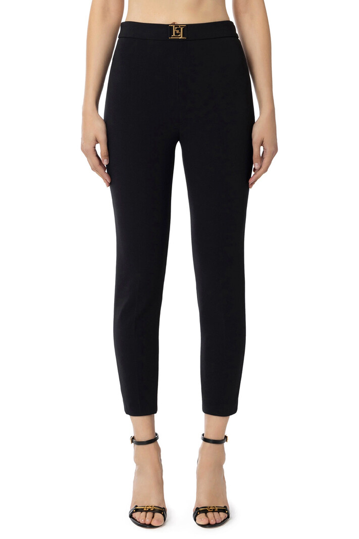 ELISABETTA FRANCHI Elisabetta Franchi pantalon met logo in taille Zwart