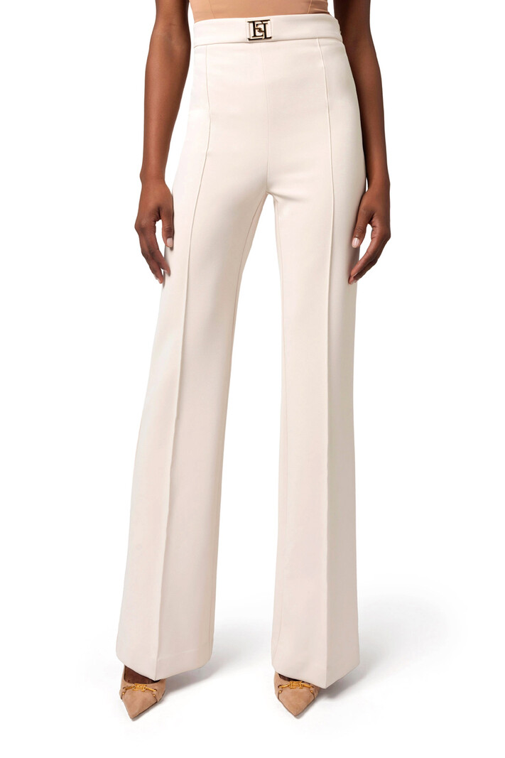 ELISABETTA FRANCHI Elisabetta Franchi Palazzo trousers trousers Burro / Cream White