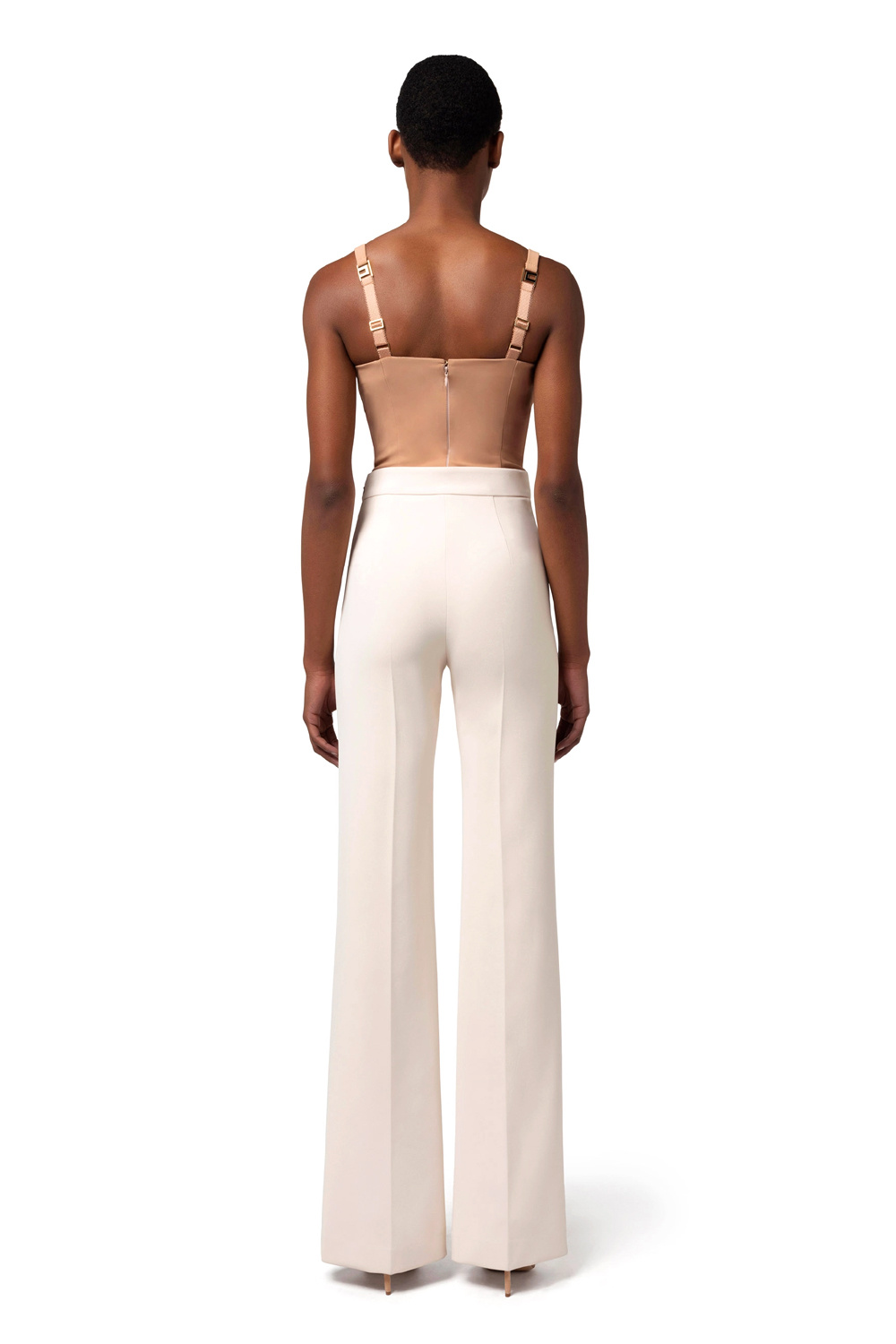 ELISABETTA FRANCHI Elisabetta Franchi Palazzo broek pantalon Burro / Cream Wit