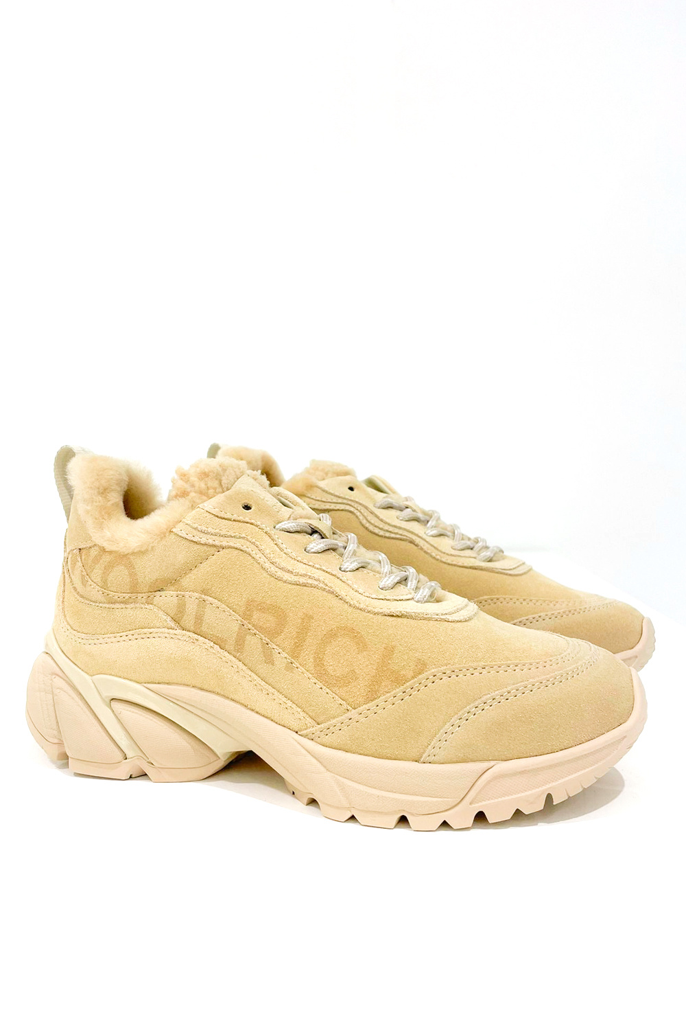 Z (S(UPER SALE Woolrich suede trainers with logo fully lined Beige