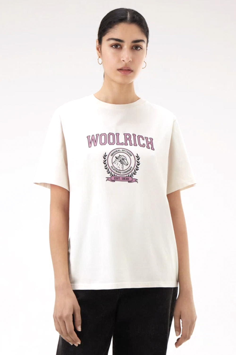 Z (S(UPER SALE Woolrich t-shirt Kelly Milky cream / room Wit