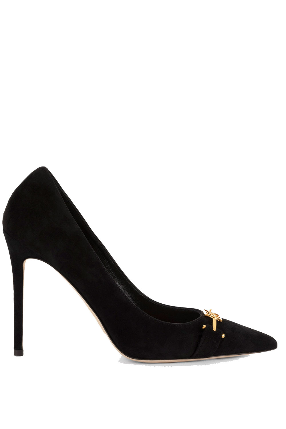ELISABETTA FRANCHI Elisabetta Franchi suede pump met slotje Zwart