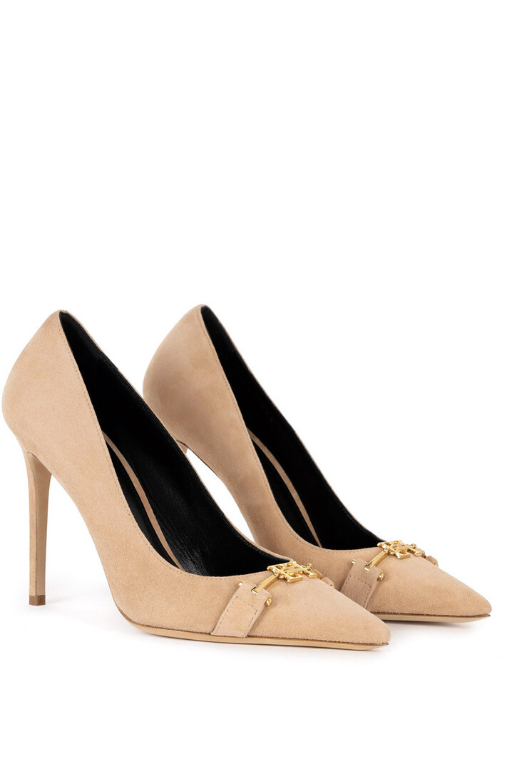 ELISABETTA FRANCHI Elisabetta Franchi suede pump with clasp Nudo / Beige