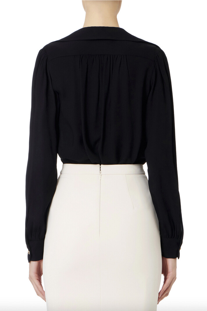 ELISABETTA FRANCHI Elisabetta Franchi blouse met ketting en bedeltjes Zwart