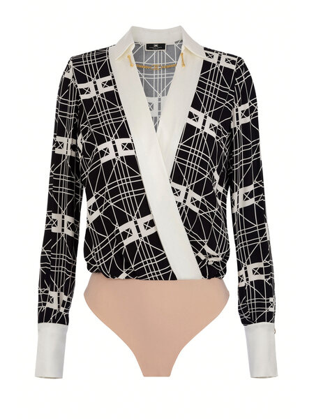 ELISABETTA FRANCHI Elisabetta Franchi shirt body georgette with print Black / White