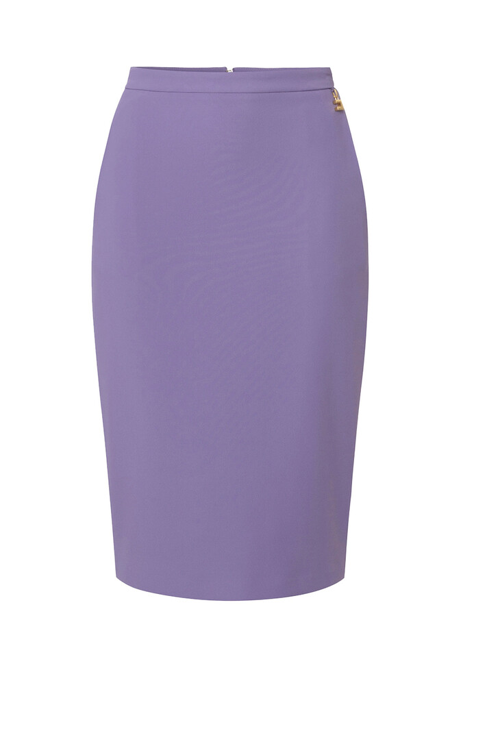 ELISABETTA FRANCHI Elisabetta Franchi pencil skirt with pockets and logo charm Iris / Purple