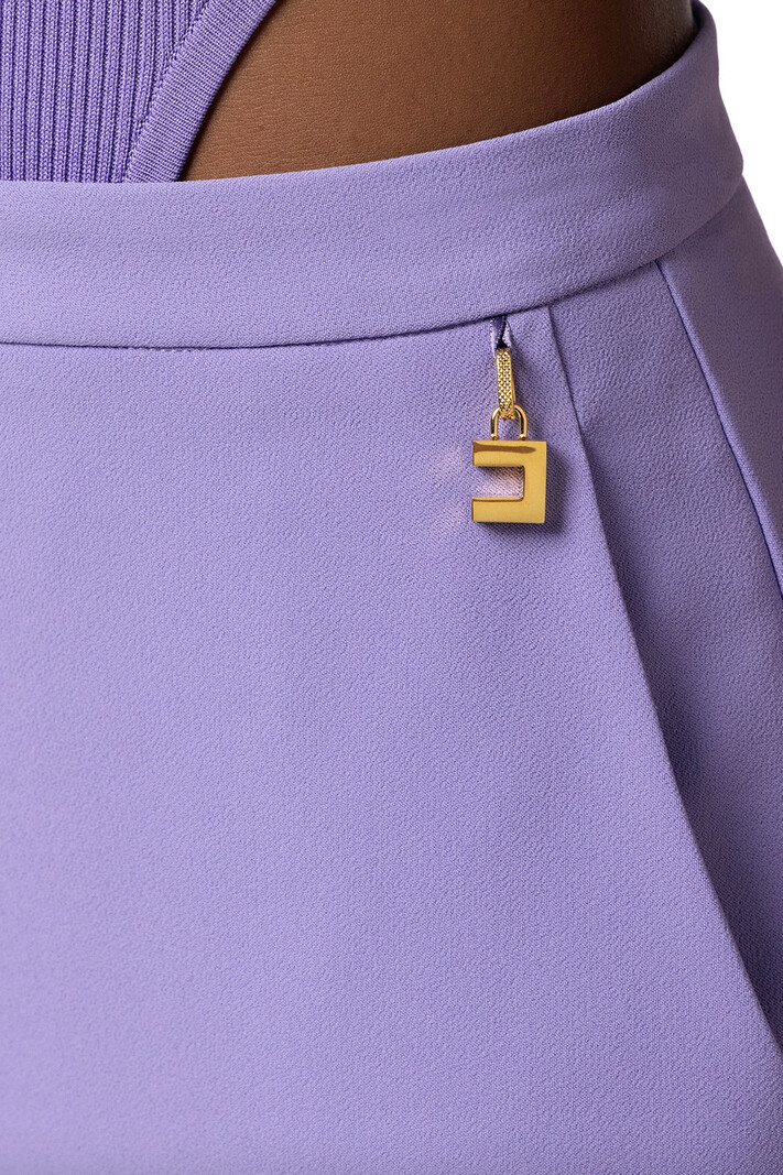 ELISABETTA FRANCHI Elisabetta Franchi pencil skirt with pockets and logo charm Iris / Purple
