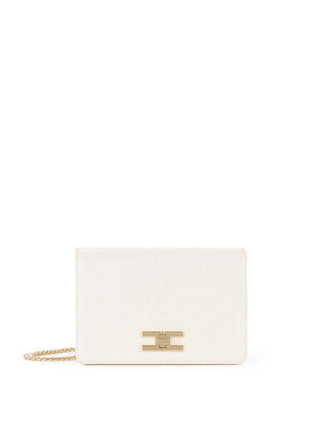 ELISABETTA FRANCHI Elisabetta Franchi bag with gold logo clasp Burro / cream White