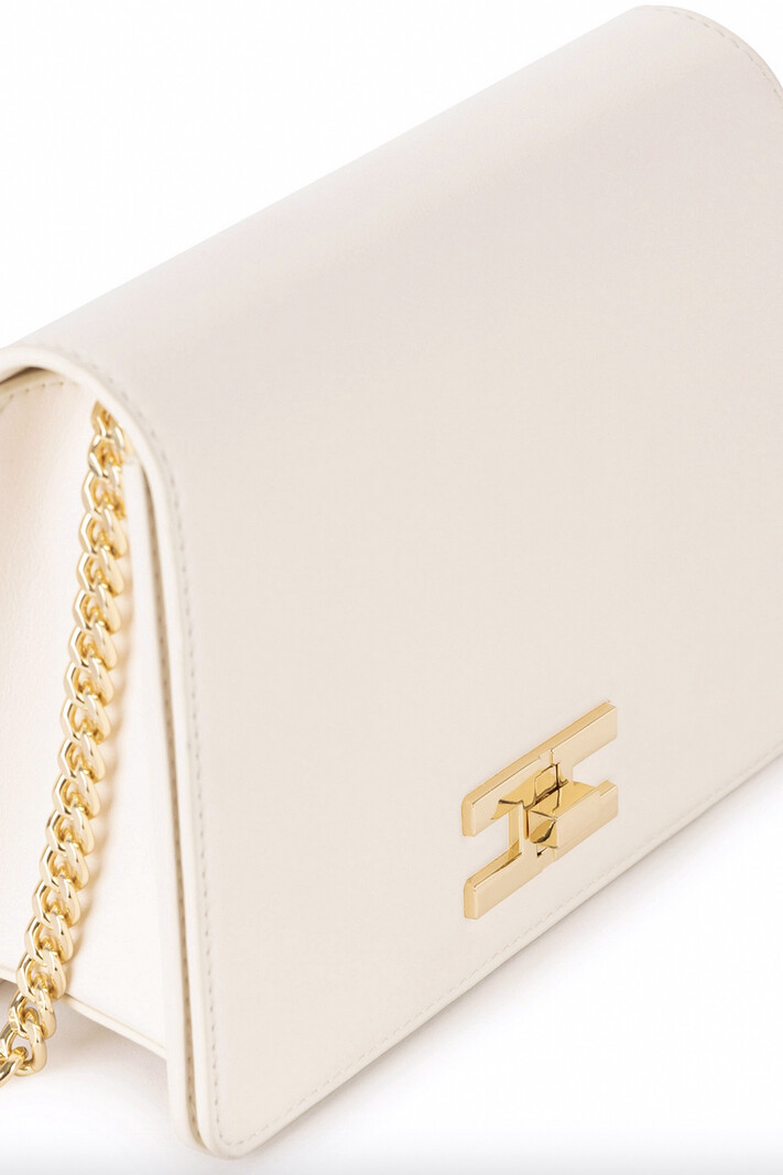 ELISABETTA FRANCHI Elisabetta Franchi bag with gold logo clasp Burro / cream White