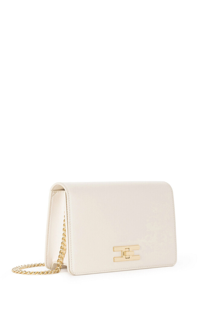 ELISABETTA FRANCHI Elisabetta Franchi bag with gold logo clasp Burro / cream White